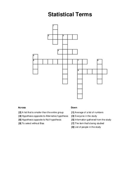 Statistical concerns Crossword Clue Get the answer for Statistical concerns Crossword Clue, LA Mini Crosswords are interesting and sometimes difficult to play. . Statistical concerns crossword